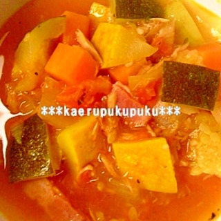 ズッキーニ＆トマトスープ（圧力鍋使用）